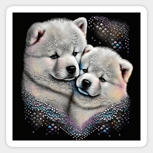 Cute Samoyeds Sticker